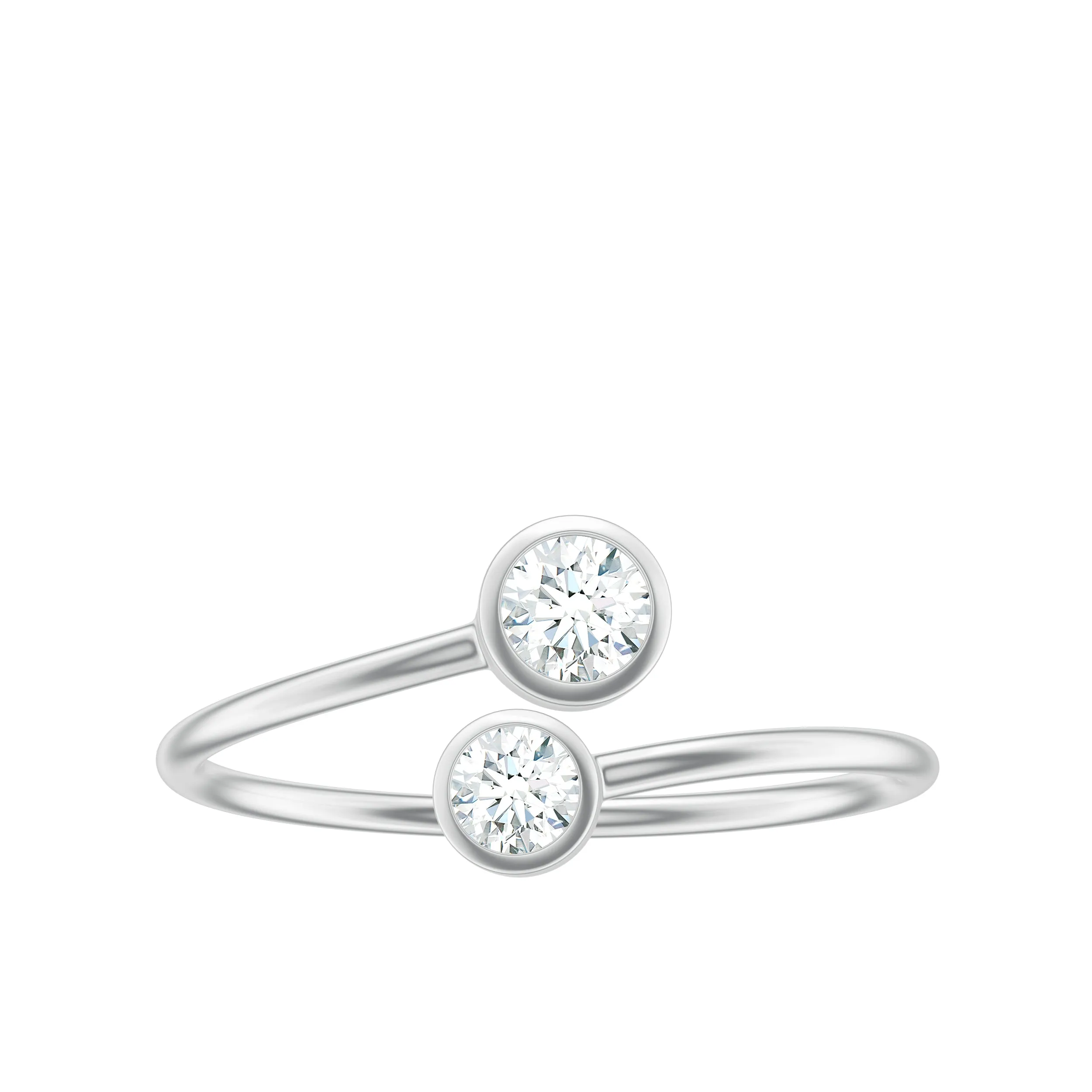 1/4 CT Two Stone Bypass Diamond Promise Ring in Gold
