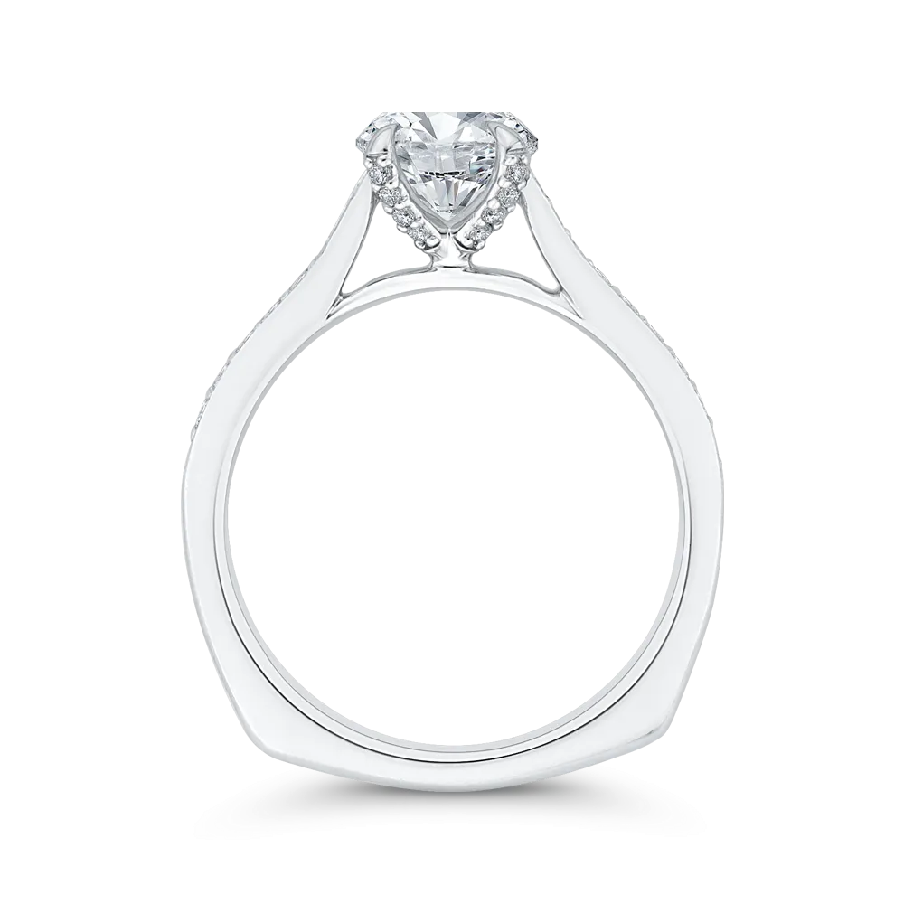 14K White Gold Diamond Engagement Ring with Euro Shank (Semi-Mount)