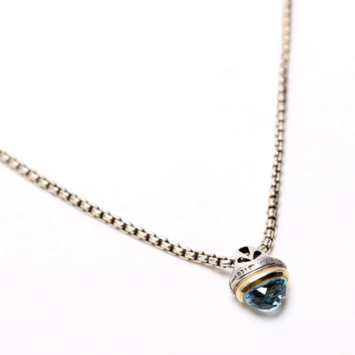 Acorn Charm Topaz Necklace 925/585