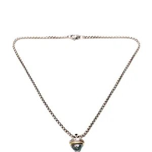 Acorn Charm Topaz Necklace 925/585