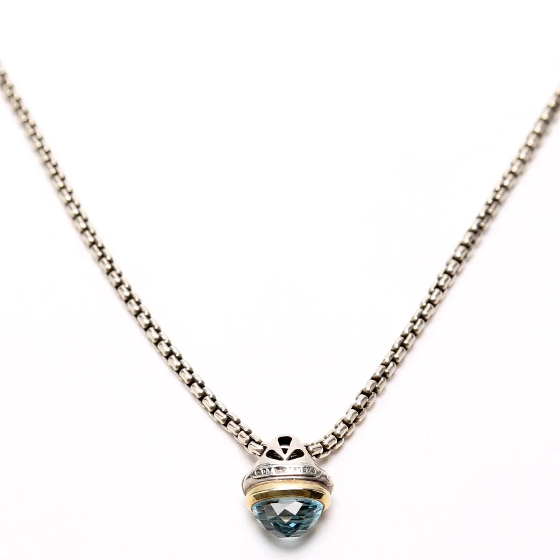 Acorn Charm Topaz Necklace 925/585