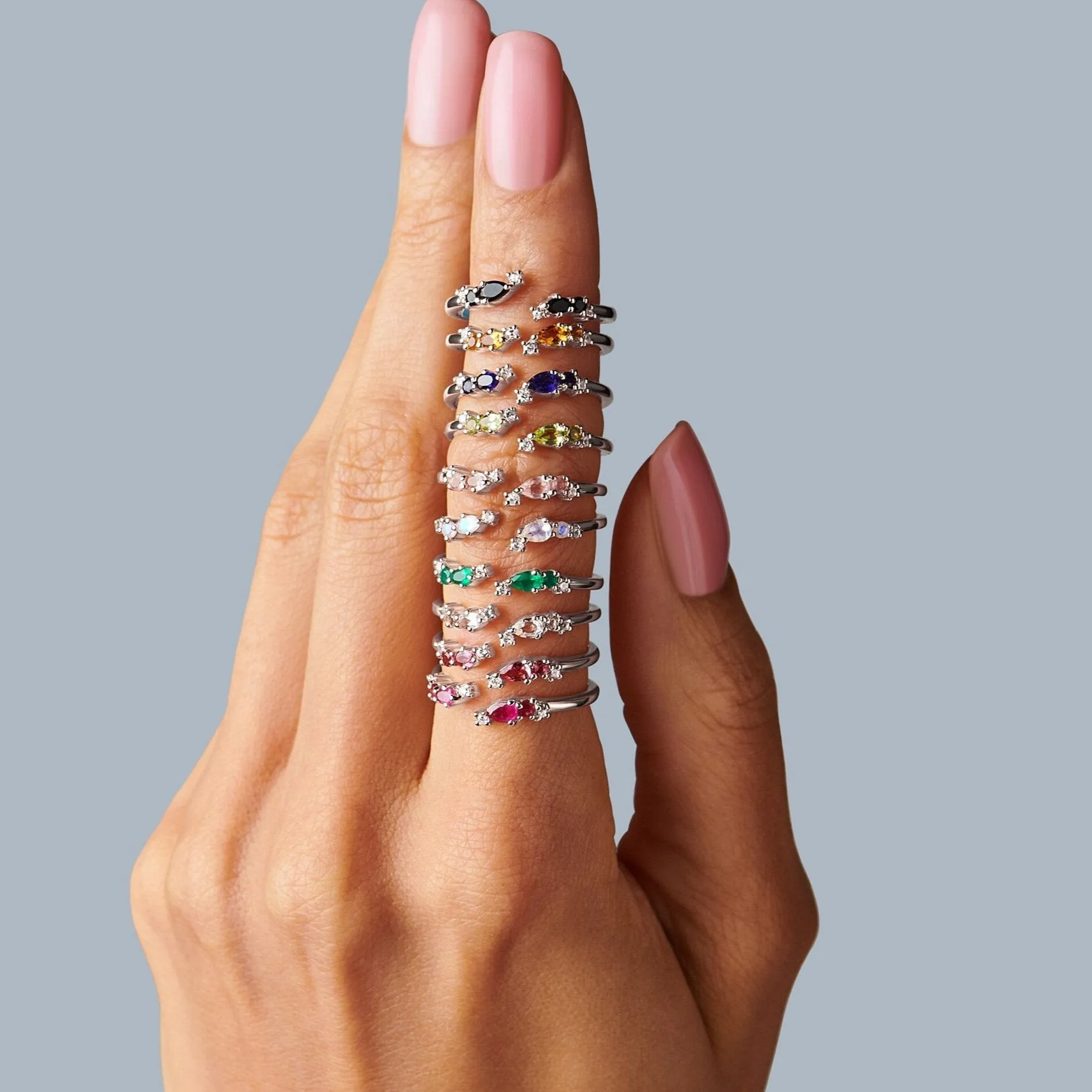 Adjustable Green Onyx Ring Flourish - May Birthstone