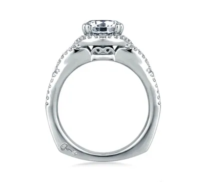 A.JAFFE ART DECO ARTISTIC DIAMOND BRAIDED ENGAGEMENT RING 0.37             (not including center st