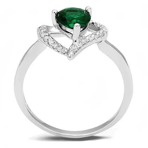 Alamode Rhodium 925 Sterling Silver Ring with Synthetic Synthetic Glass in Blue Zircon