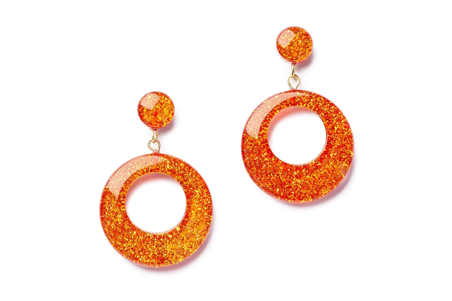 Amber Glitter Beads