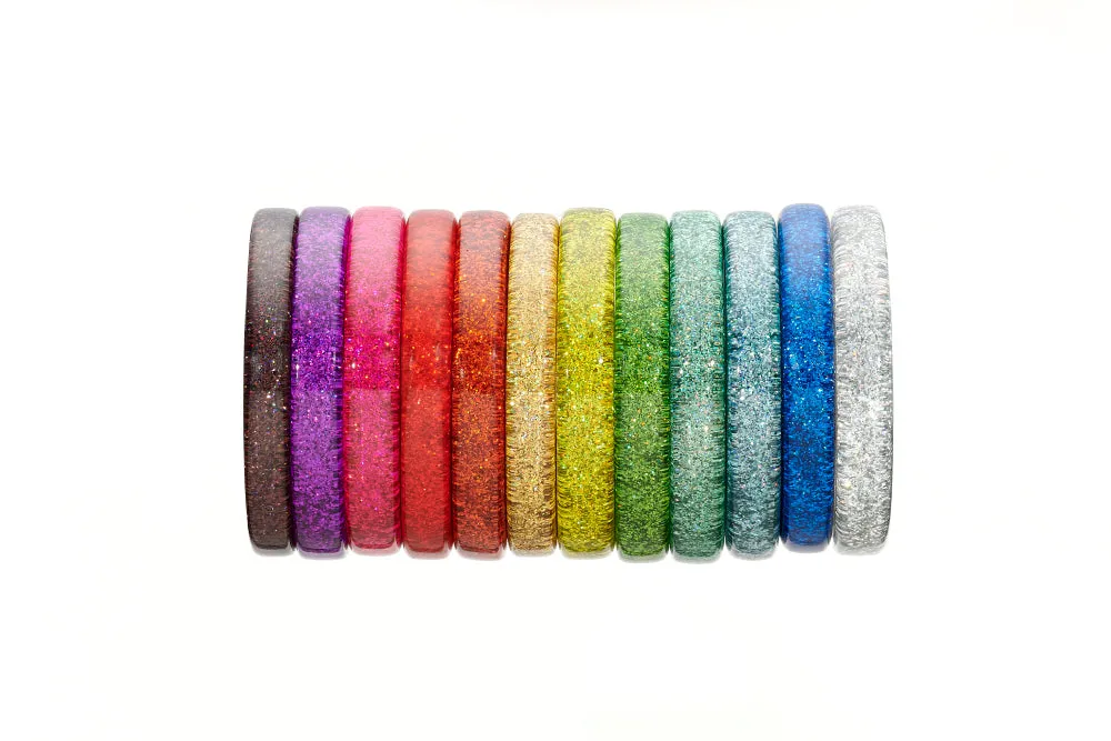Amber Glitter Beads