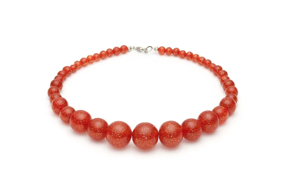 Amber Glitter Beads
