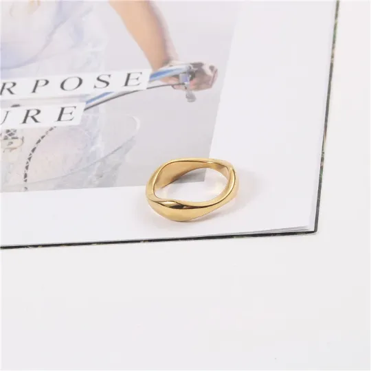 Asymmetric Gold Ring