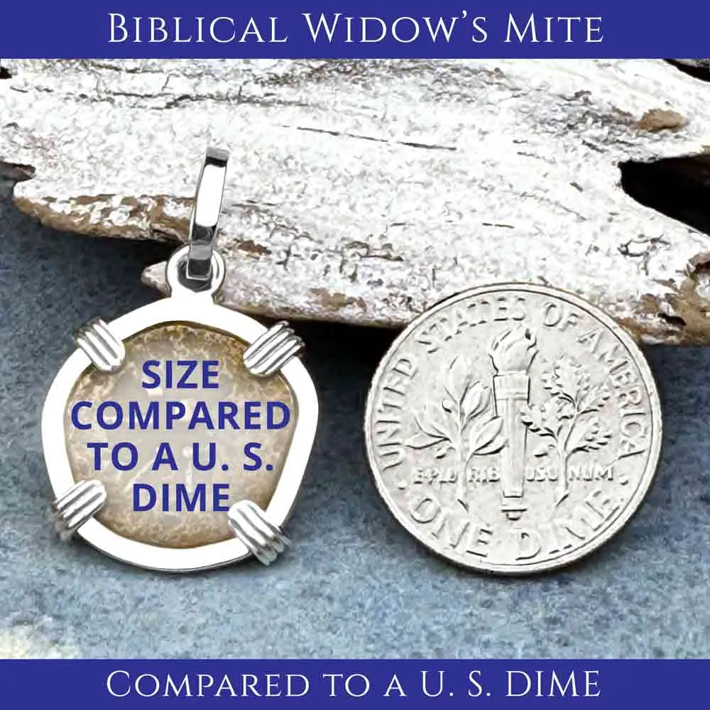 Biblical Widow's Mite in a Sterling Silver Pendant | Artifact #3703