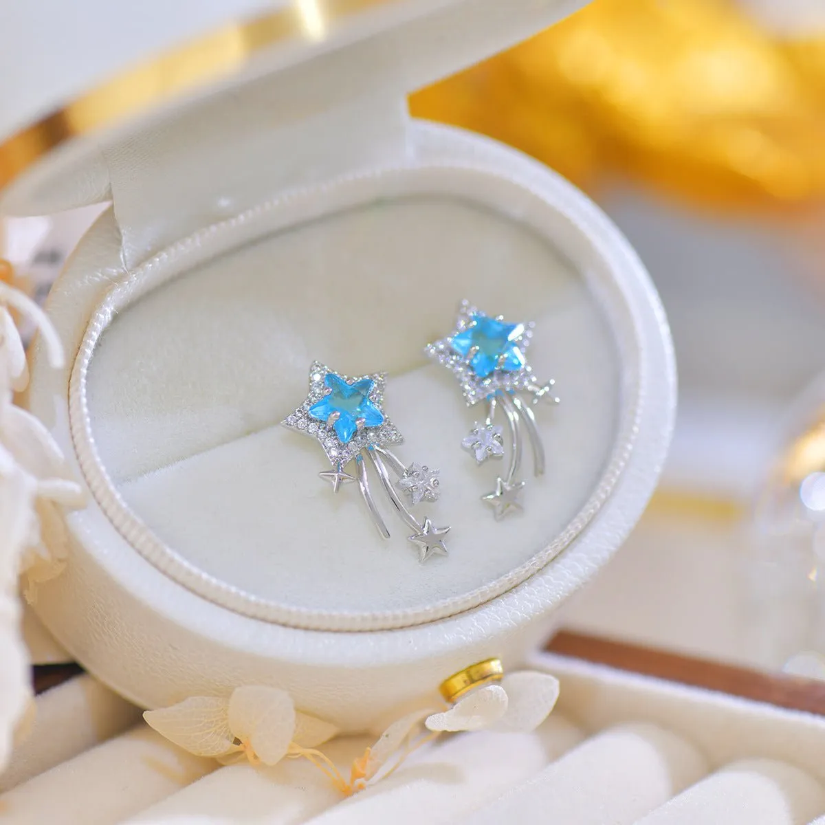 Blue Star Earrings