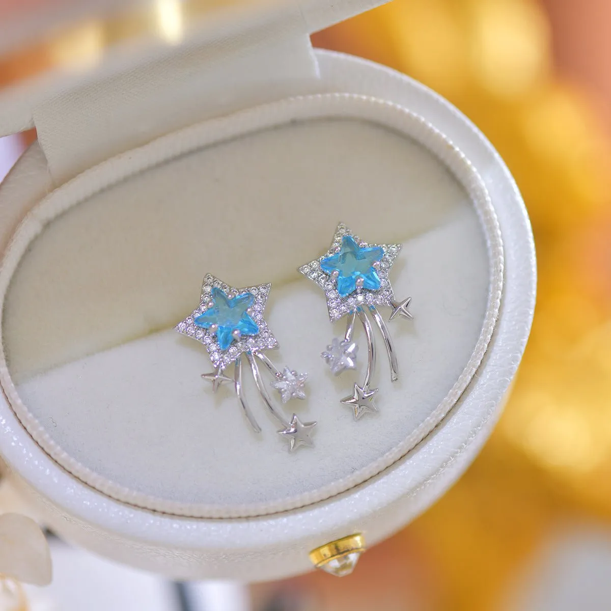 Blue Star Earrings