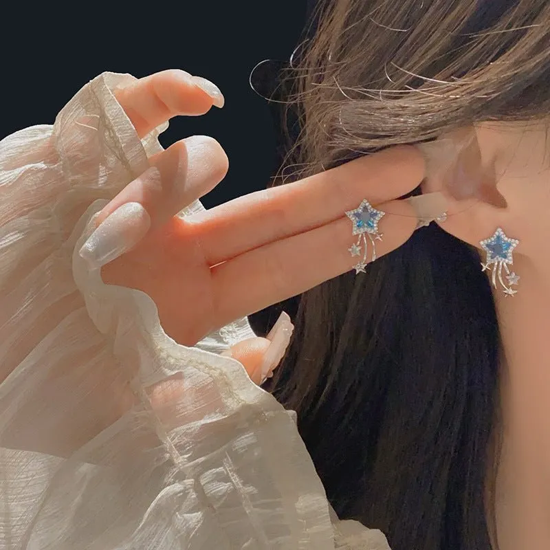 Blue Star Earrings