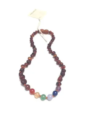 Canyon Leaf Baltic Amber   Chakra Crystals Necklace (Children's Sizes)