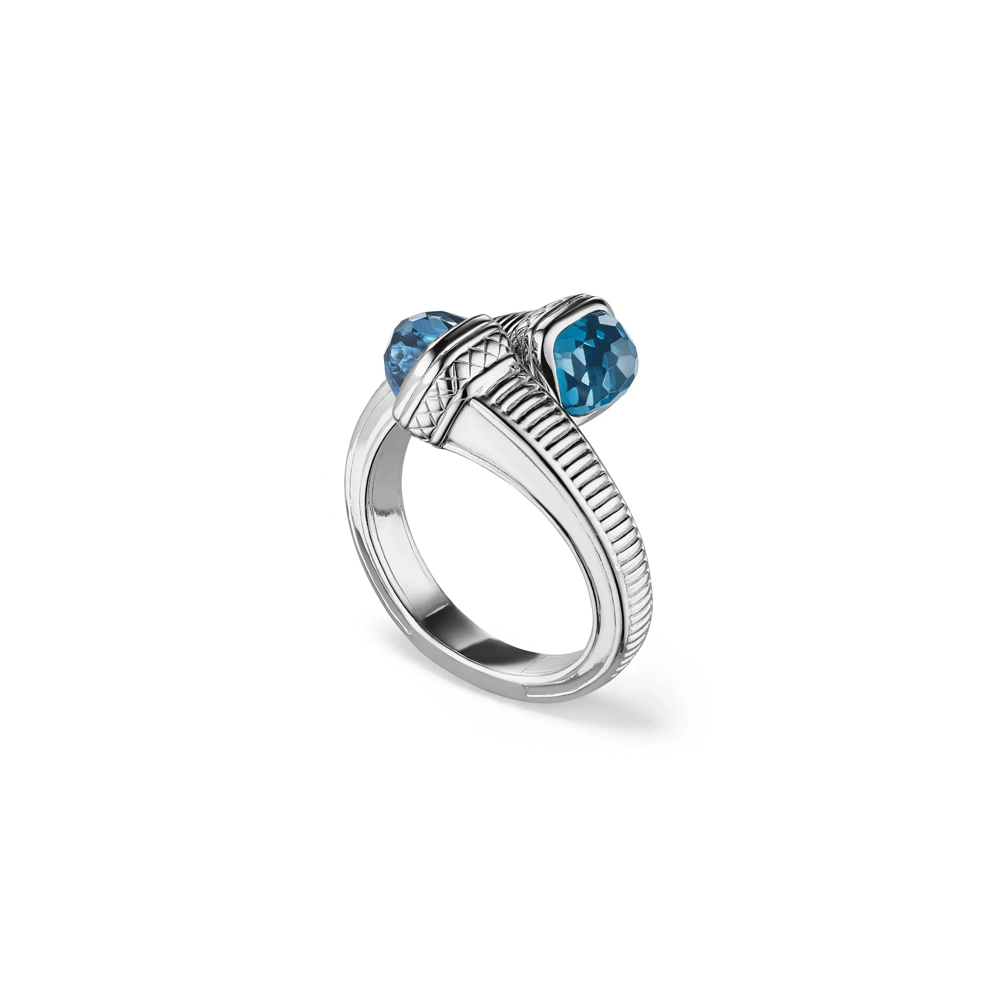 Cassandre Bypass Ring with London Blue Topaz