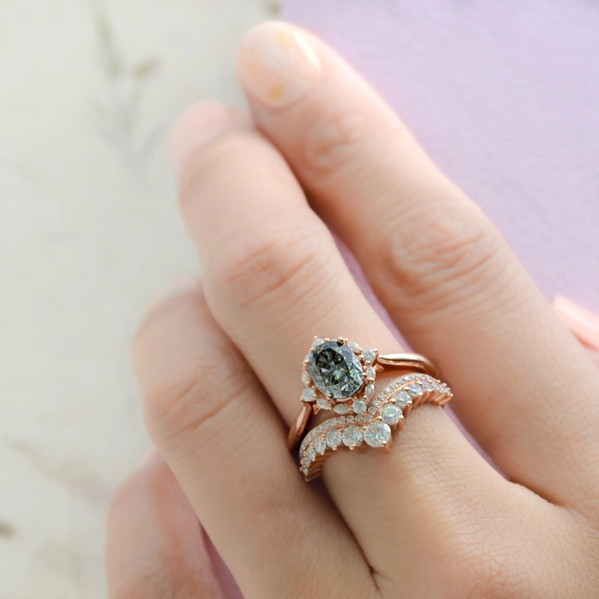 Diadem | Moissanite Wishbone Ring
