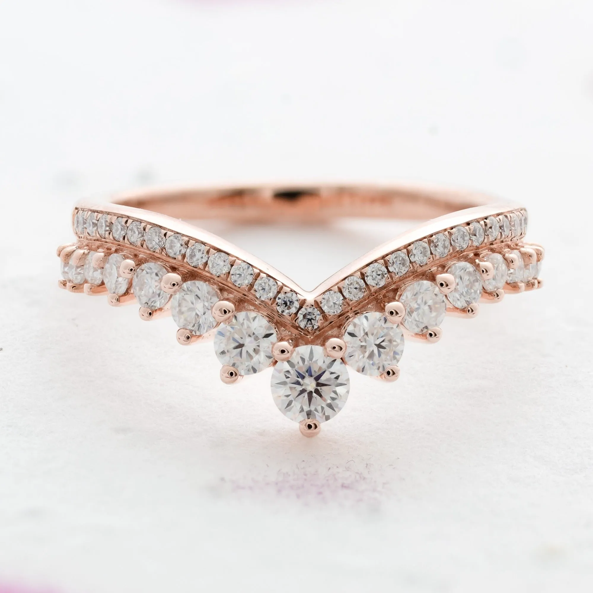 Diadem | Moissanite Wishbone Ring