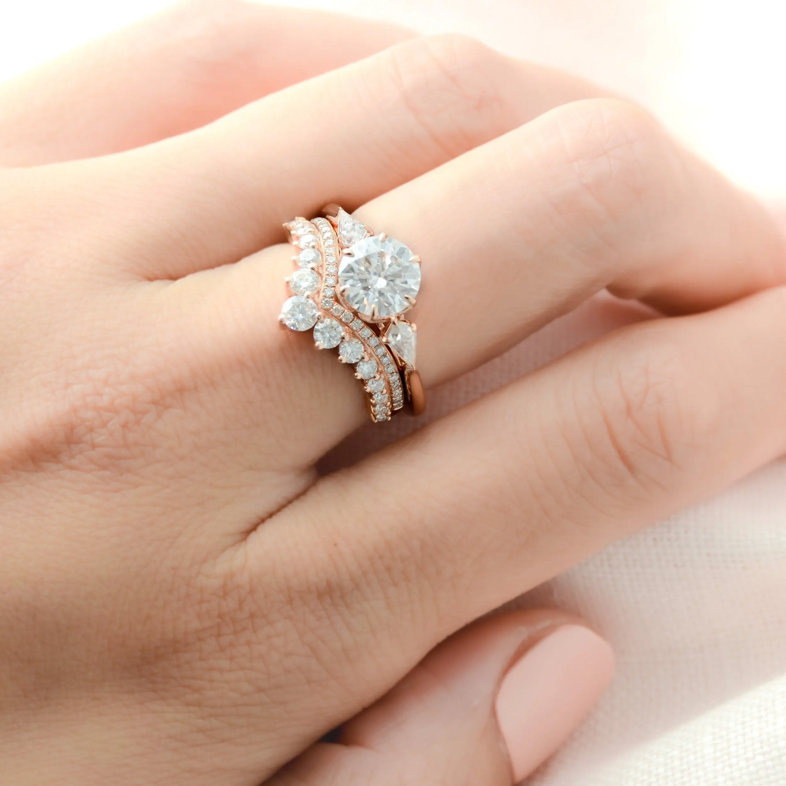 Diadem | Moissanite Wishbone Ring