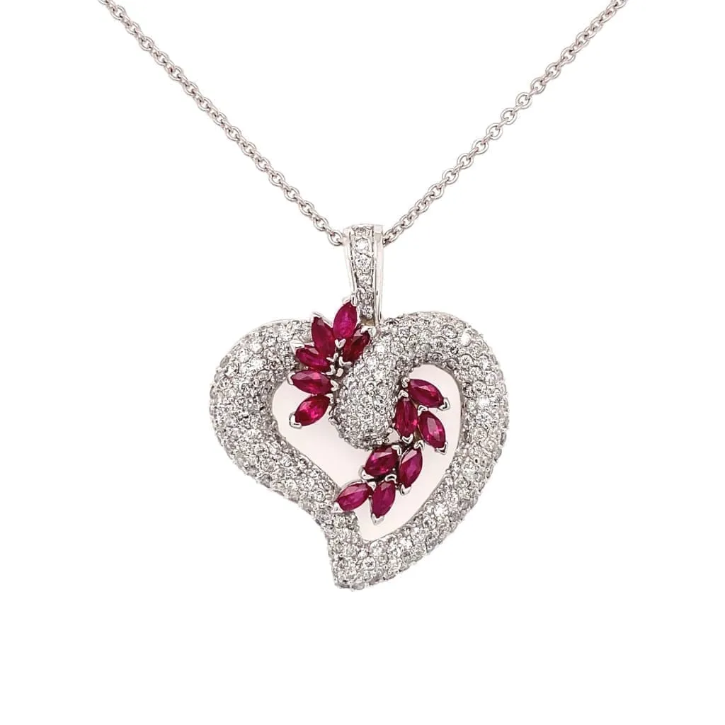 Diamond & Ruby Heart Necklace at Regard Jewelry in Austin, Texas