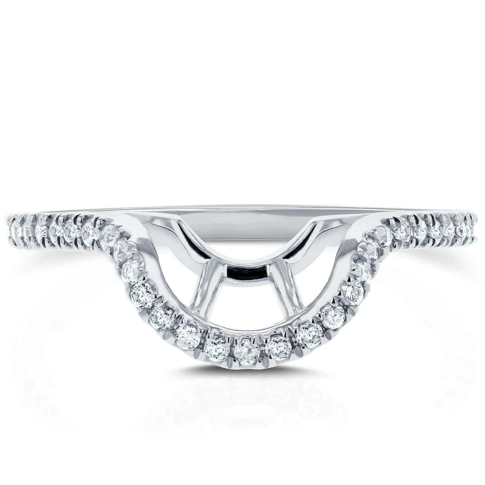 Diamond Notched Basket Curve Wedding Band 1/4 CTW 14k White Gold