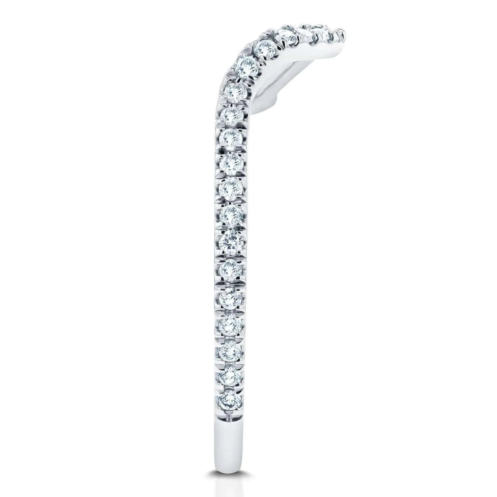 Diamond Notched Basket Curve Wedding Band 1/4 CTW 14k White Gold