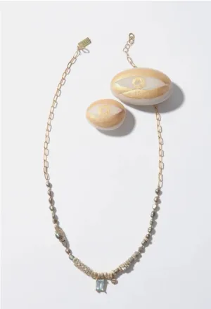 DOVE TOPAZ & MIXED BEAD NECKLACE