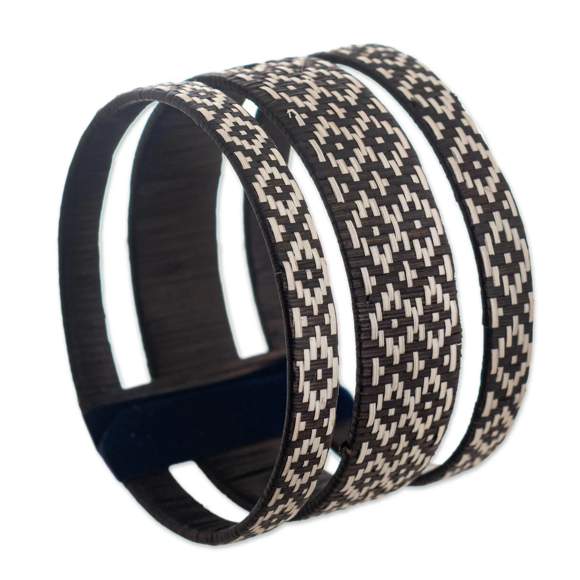 Handmade Woven Cuff Bracelet - Dark Bird | NOVICA