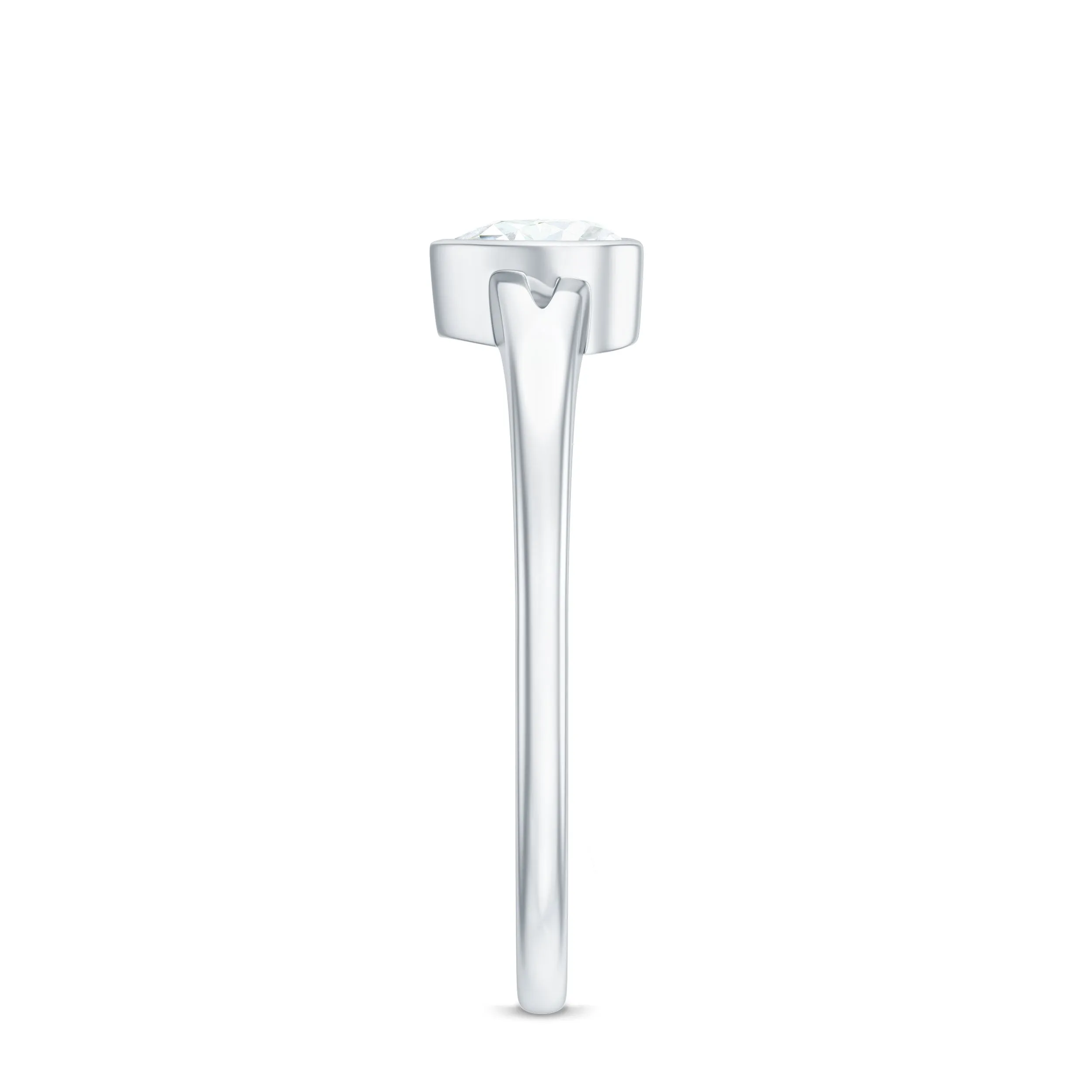 Heart Shape Lab Grown Diamond Solitaire Ring in Split Shank
