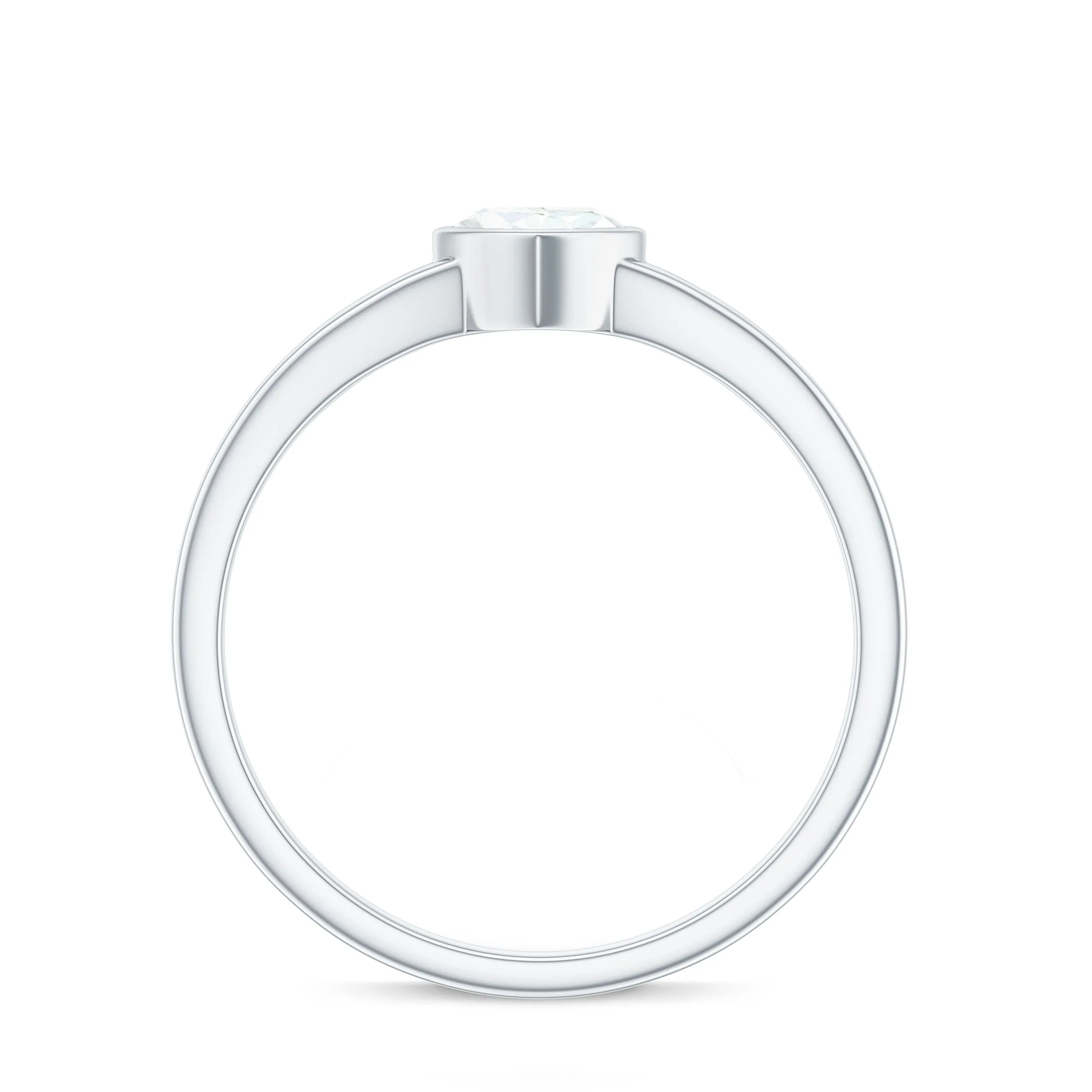 Heart Shape Lab Grown Diamond Solitaire Ring in Split Shank