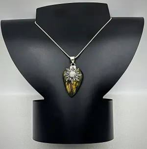Labradorite & Moonstone , 925 Sterling Silver Necklace 24"