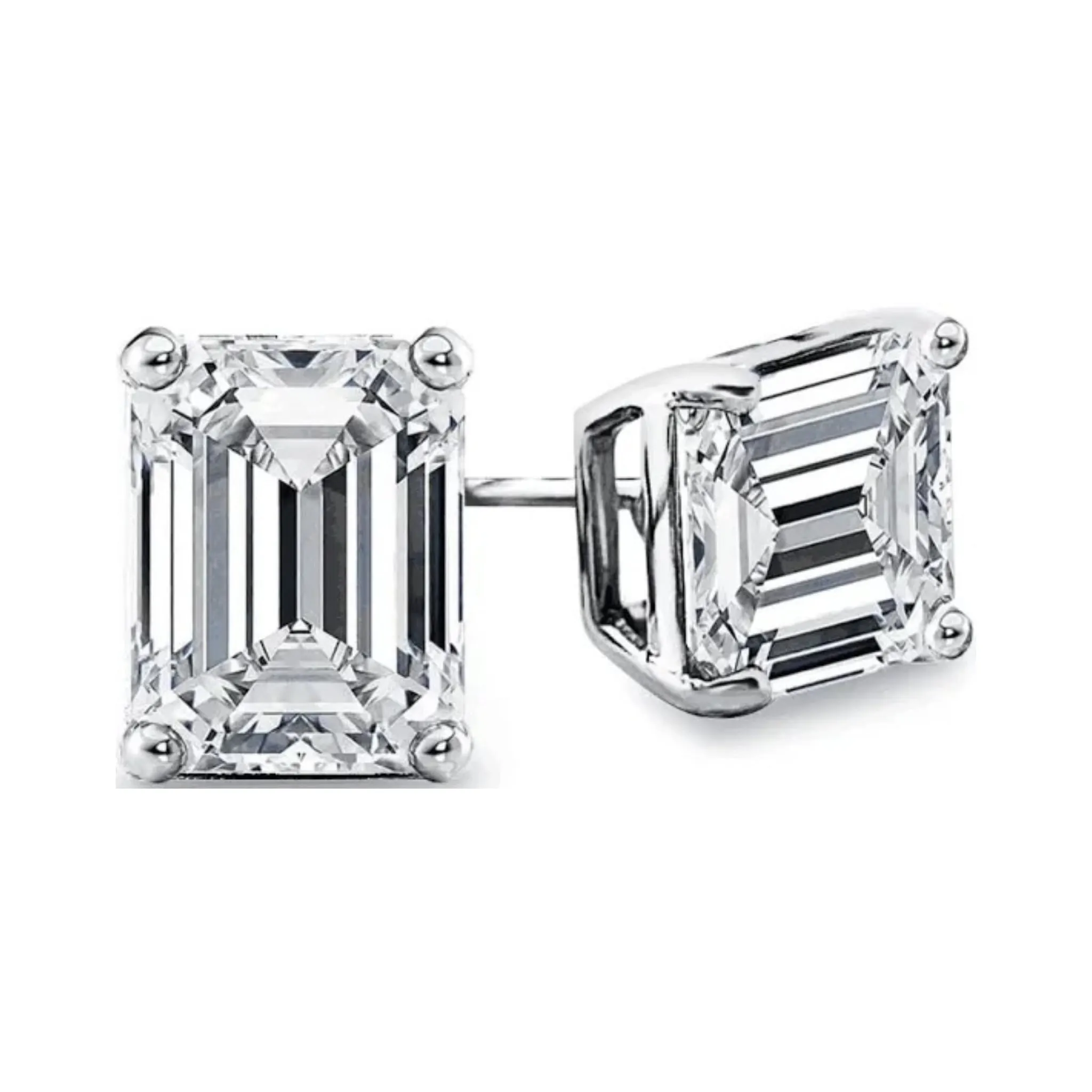 #LVNA2024 | 0.50ct / 0.50ct D Colorless Emerald Solitaire Diamond Earrings 18kt GIA Certified