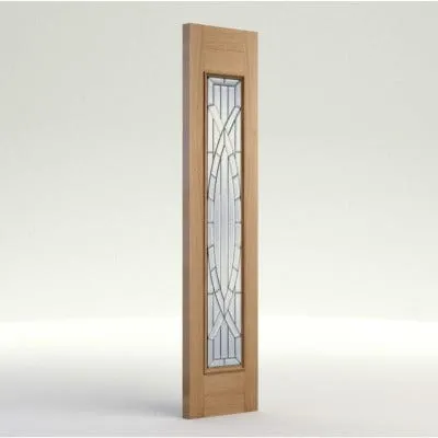 Majestic Oak Unfinished 1 Zinc Clear Bevelled Double Glazed External Sidelight - 1981mm x 457mm
