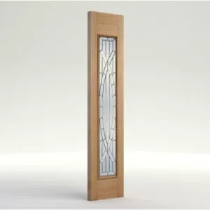 Majestic Oak Unfinished 1 Zinc Clear Bevelled Double Glazed External Sidelight - 1981mm x 457mm