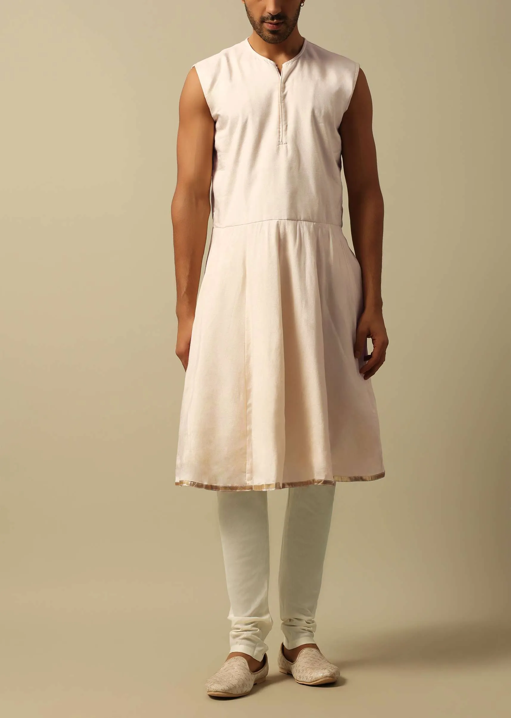 Majestic White Raw Silk Sherwani