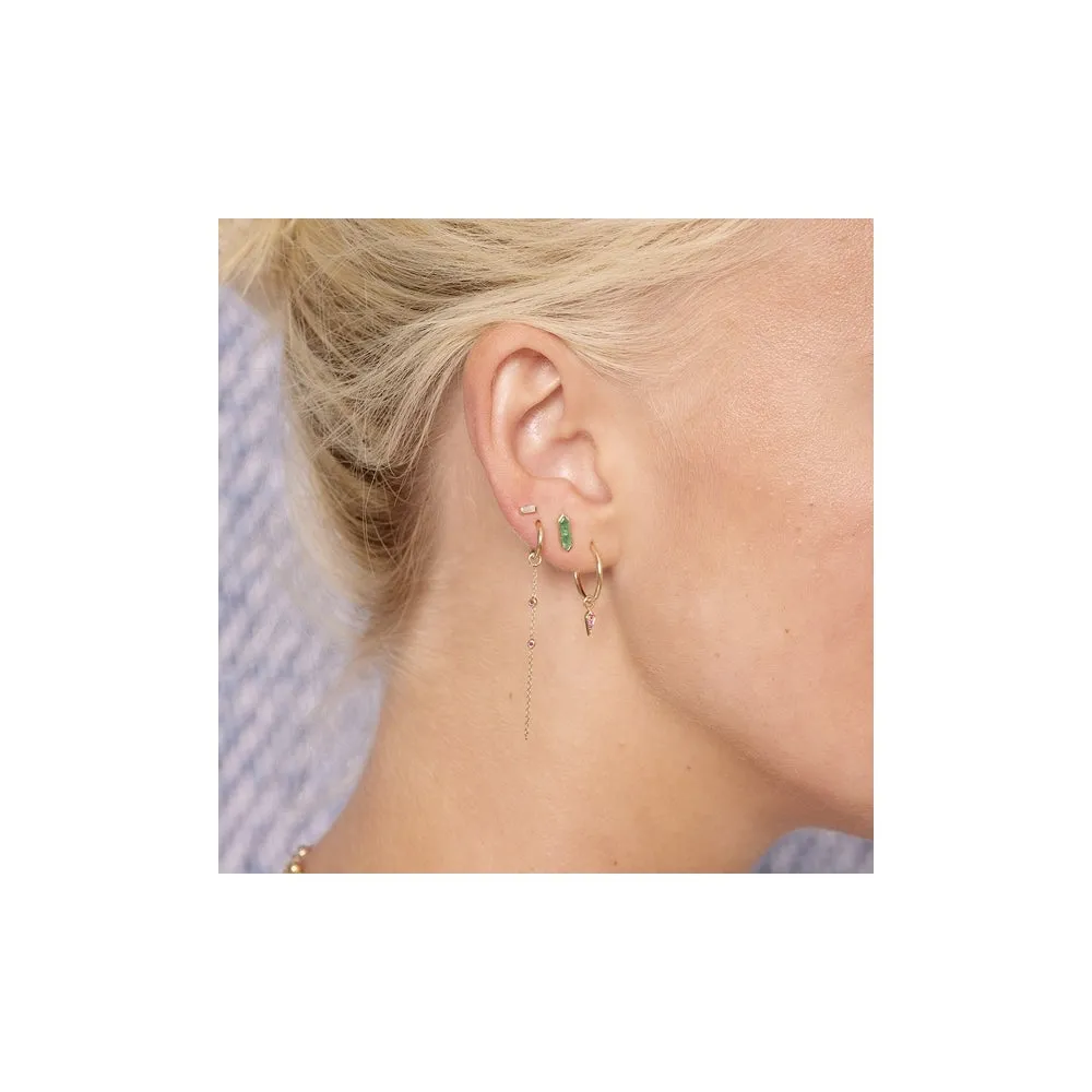 Mini Hexa Moonstone Stud Earring - Gold - ST-HEX-MS