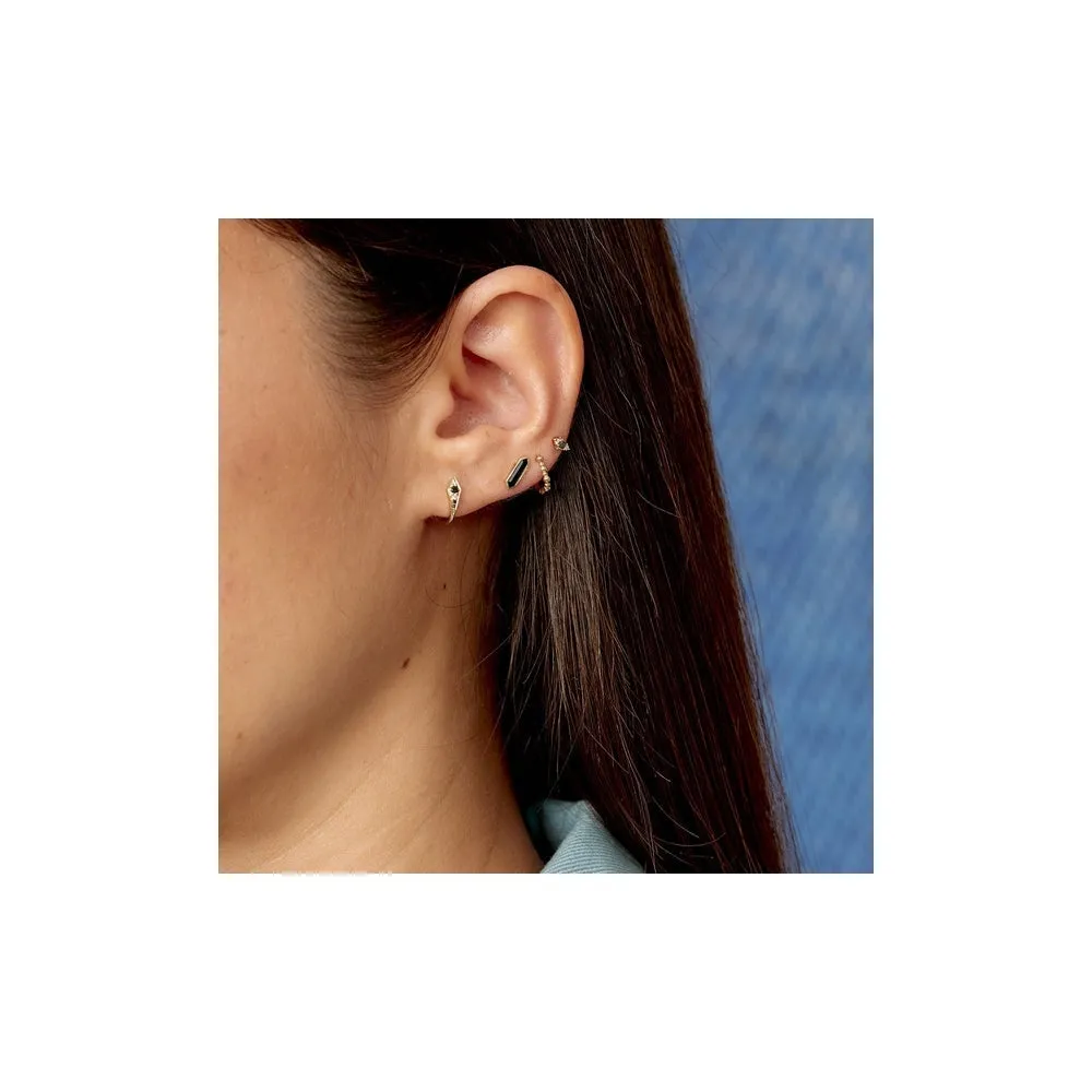 Mini Hexa Moonstone Stud Earring - Gold - ST-HEX-MS