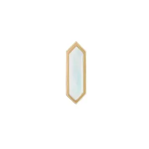 Mini Hexa Moonstone Stud Earring - Gold - ST-HEX-MS