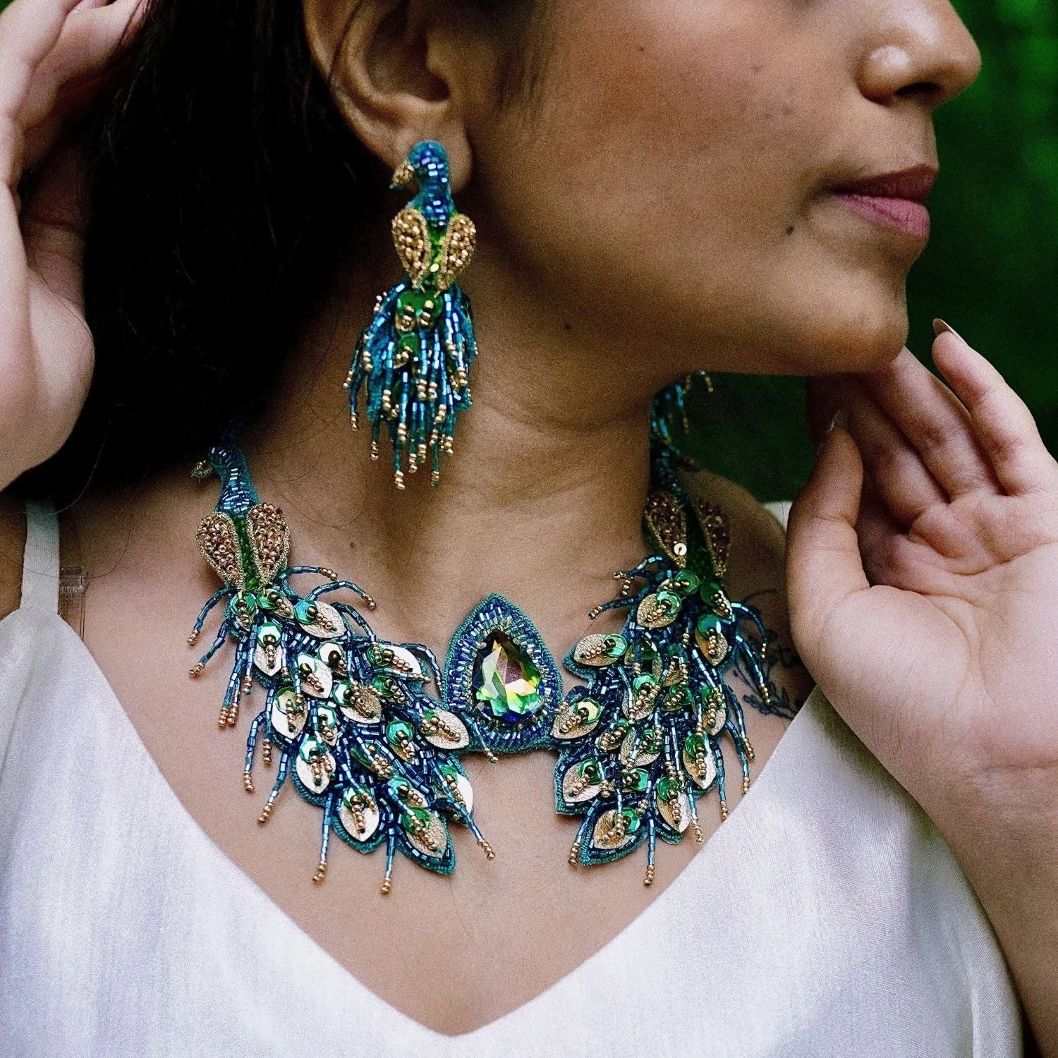 Mor Baagh, Necklace and Earrings