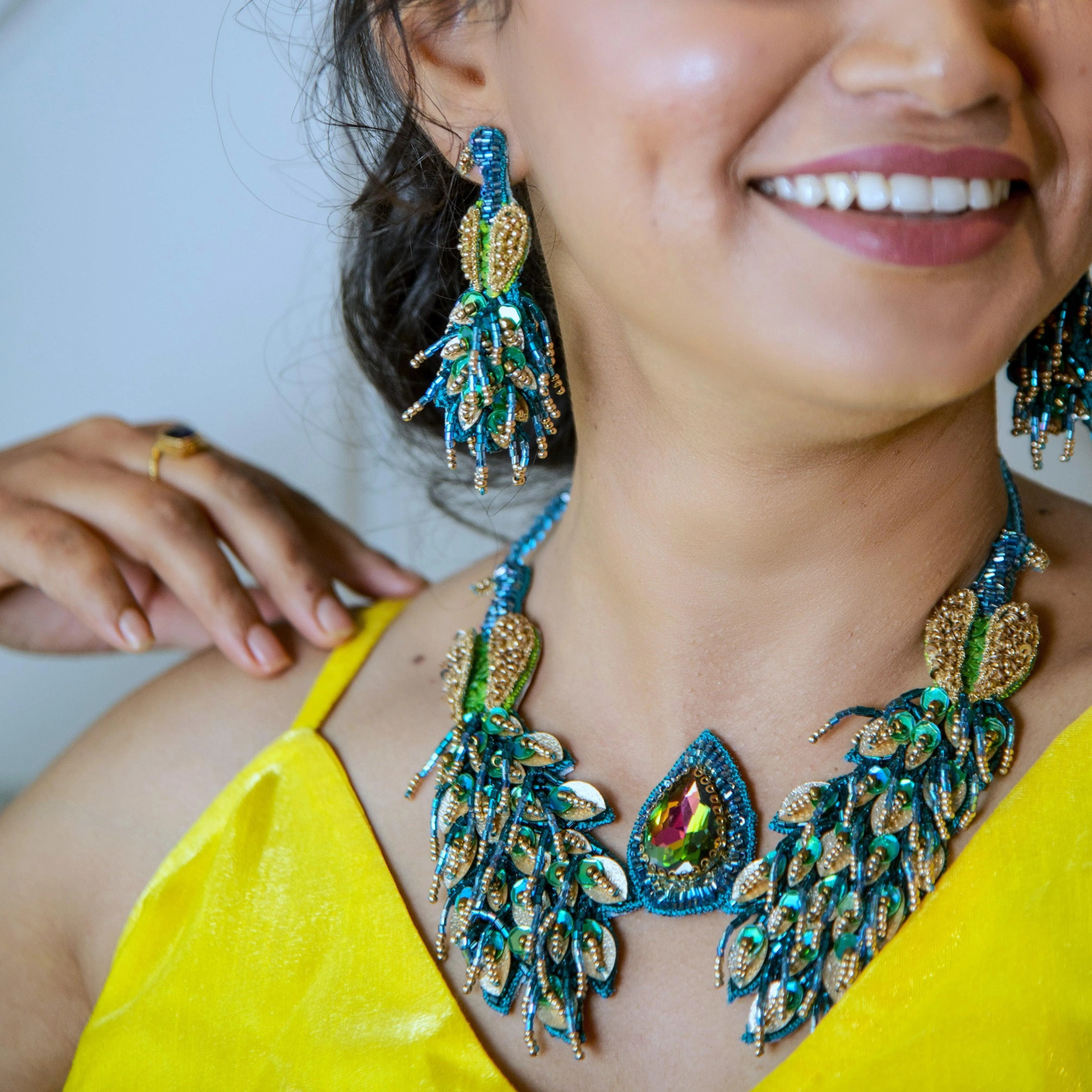Mor Bagh Earrings - Green