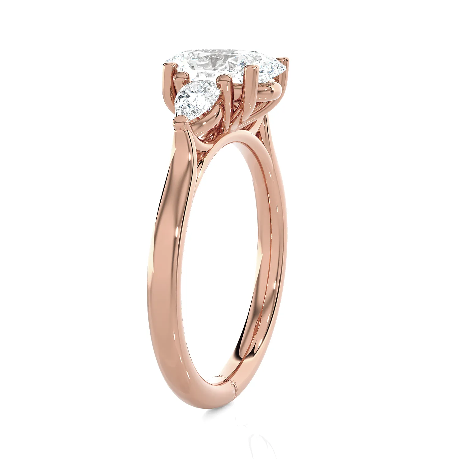 Oval with Pear-Shaped Three Stone Lab Grown Diamond Ring