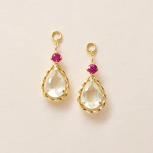 [Palette] 10K Ruby x Moonstone Charms (Yellow Gold)