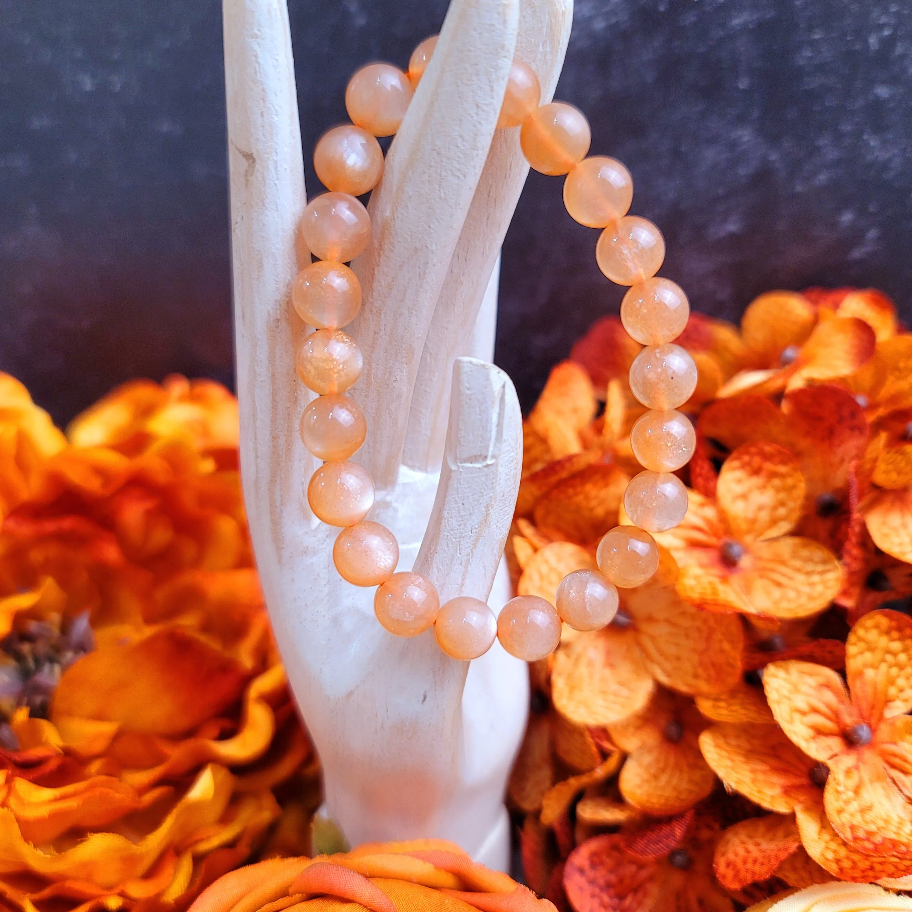 Peach Moonstone Bracelet (AAA Grade) for New Beginnings, Artistic Expression, Creativity & Manifestation
