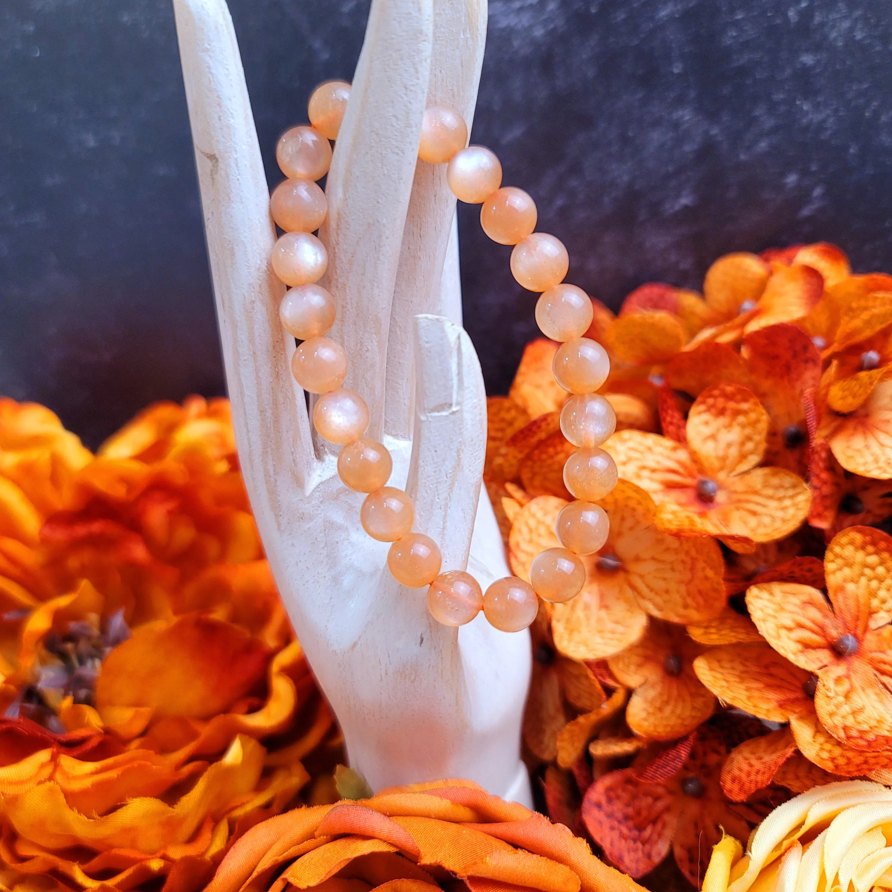 Peach Moonstone Bracelet (AAA Grade) for New Beginnings, Artistic Expression, Creativity & Manifestation