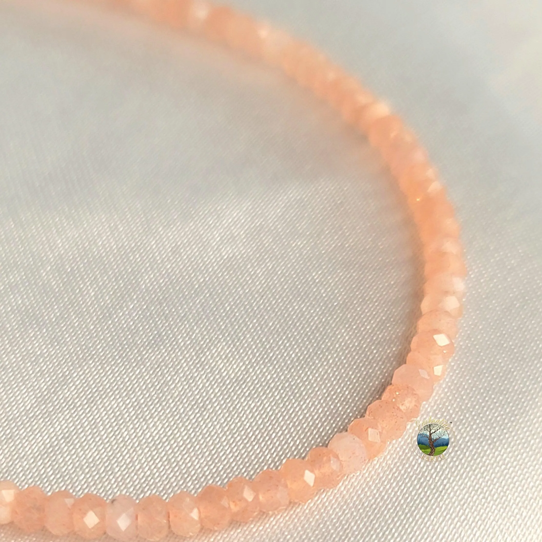 Peach Moonstone Micro Faceted Bracelet  Artistic Expression, Creativity & Manifestation