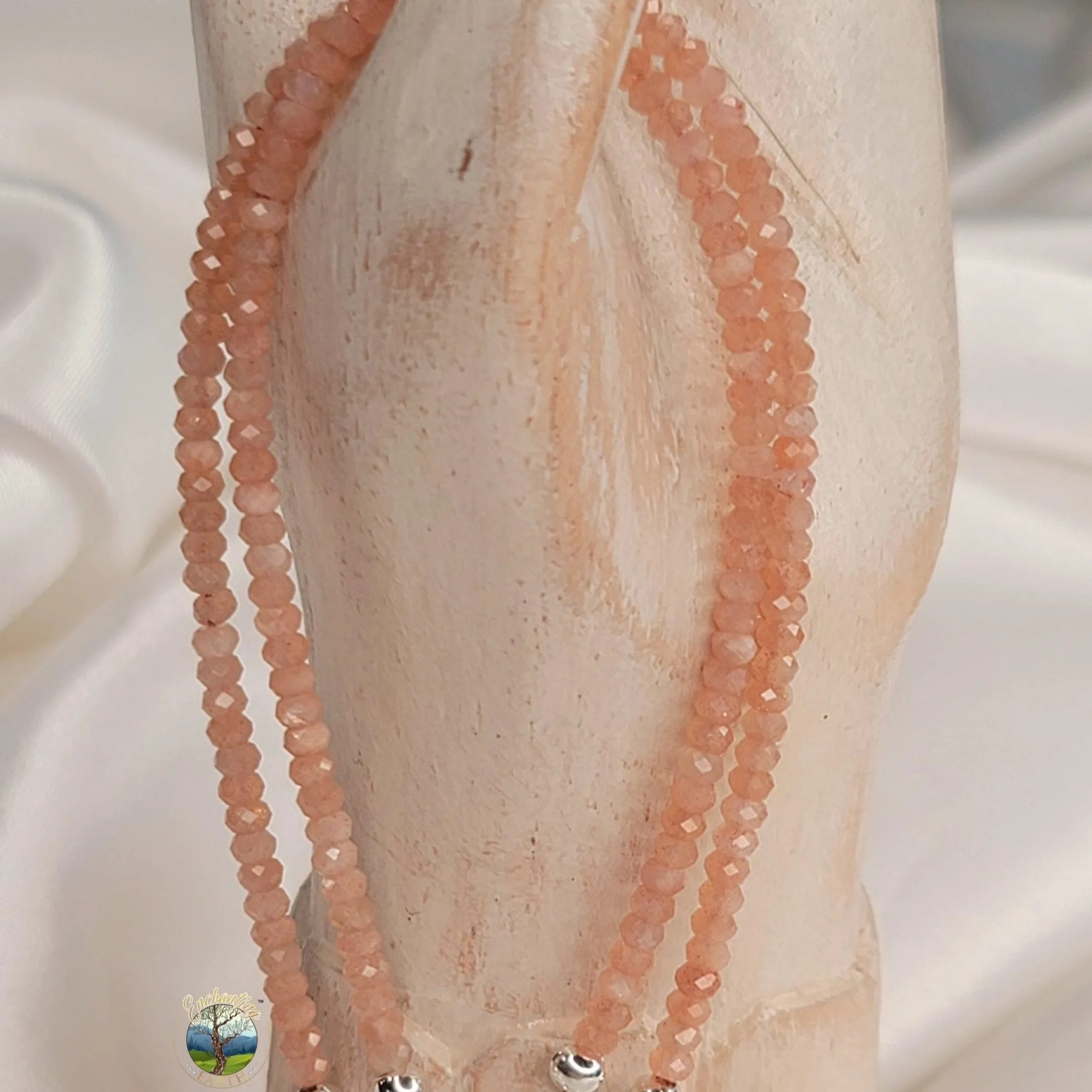 Peach Moonstone Micro Faceted Bracelet  Artistic Expression, Creativity & Manifestation