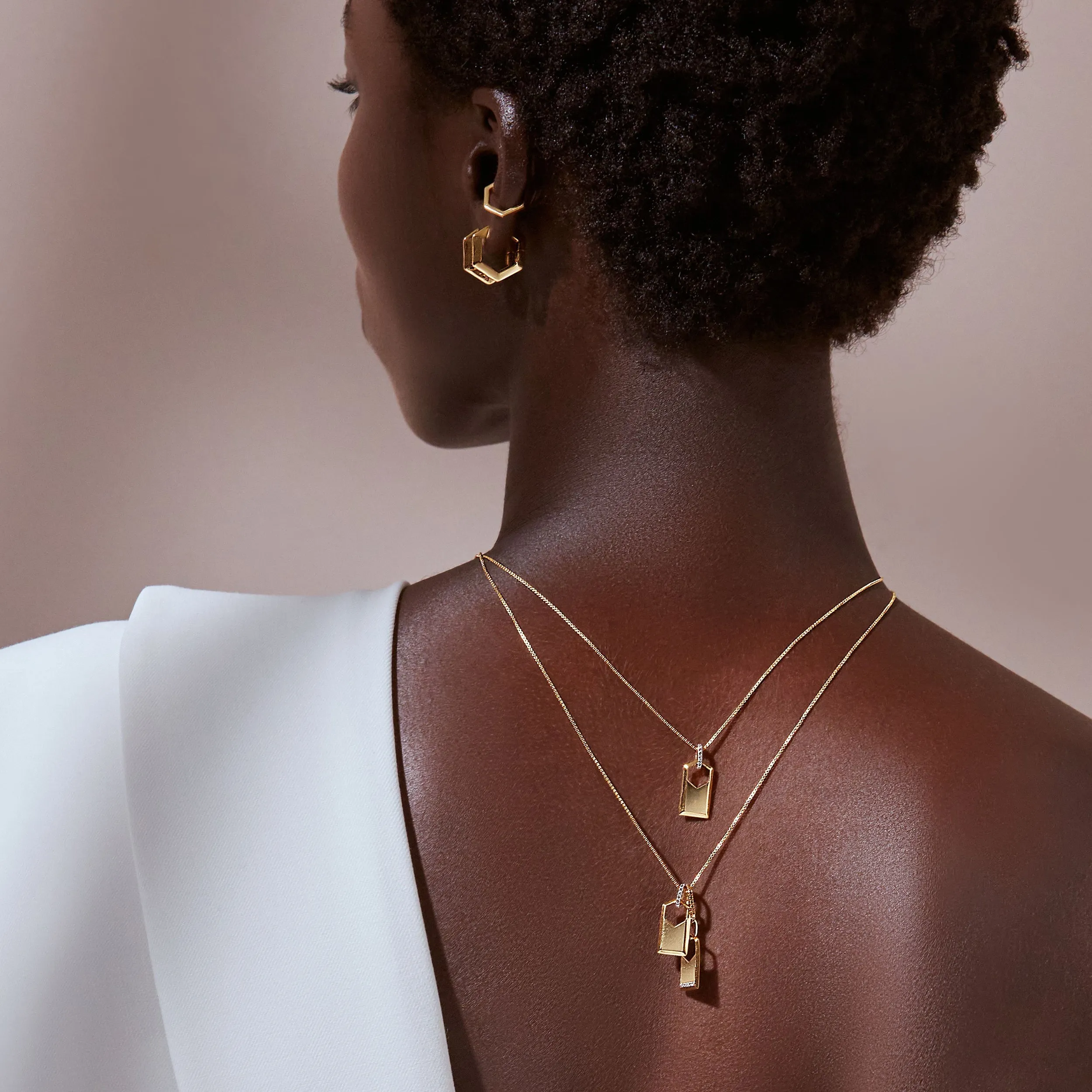 Personalised Duo ID Necklace - Gold - IDN3GP