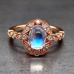 Rose Gold Moonstone Ring