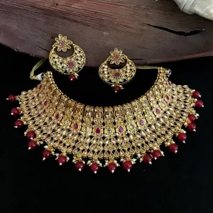 Ruby Gold Look Choker Set 5892-9957