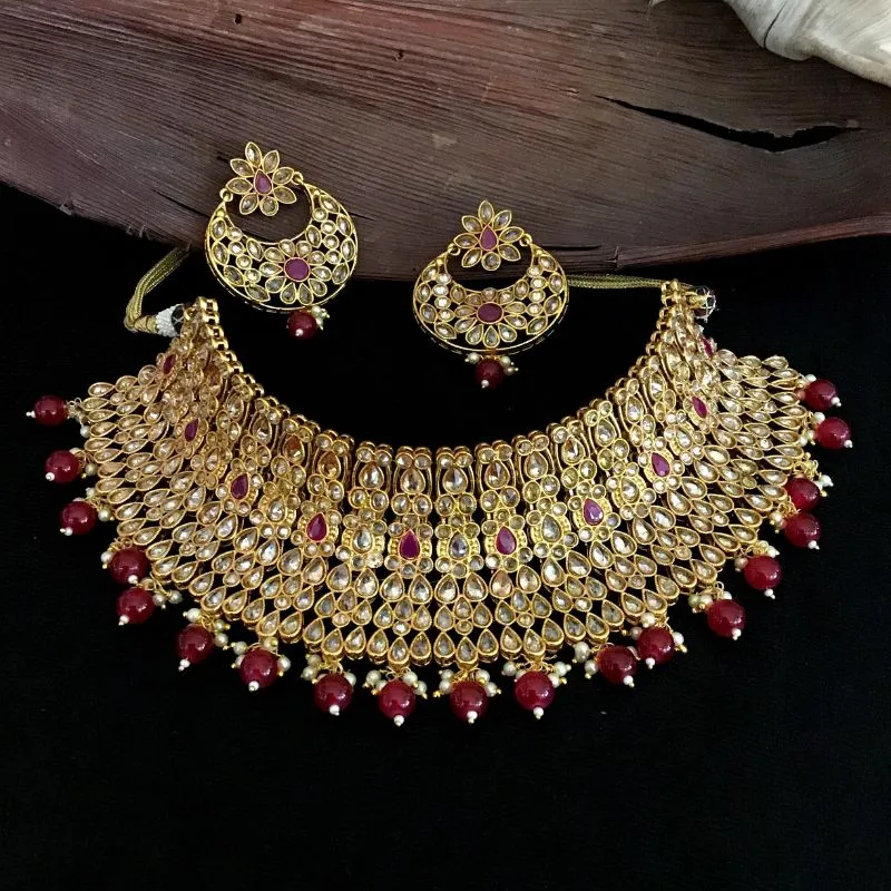 Ruby Gold Look Choker Set 5892-9957