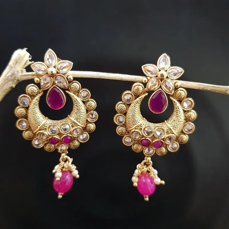 Ruby Gold Look Necklace Set