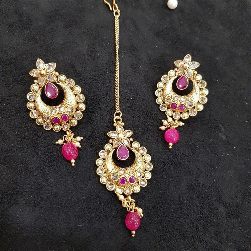 Ruby Gold Look Necklace Set